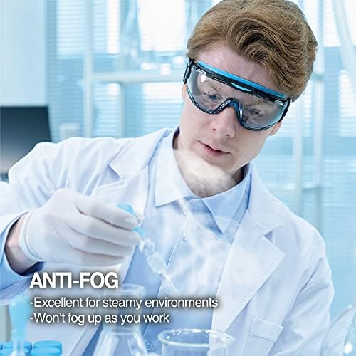 Óculos de proteção de segurança de dex ajustar SG220; Anti Fog & Scratch, Z87 Proteção para os olhos, ajustável para o trabalho de laboratório e química