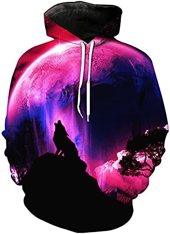 Homens Mulheres Moda Pulloves de Autumn Sweetshirts 3D Tracksuit azul Rose Whol Wolf Hoodie