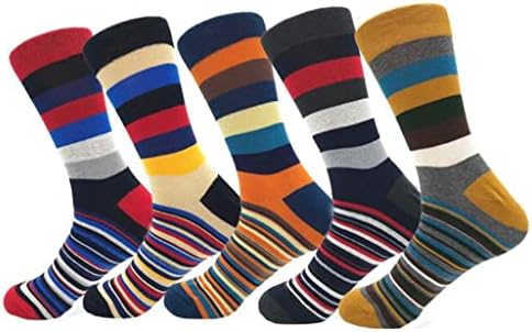 Hldeth 5 pares de meias meias meias de algodão masculina, meias esportivas respiráveis ​​masculinas sem caixa de presente