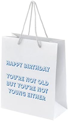 Bolsas de presente de aniversário - papel engraçado com alças de corda - bolsa de presente reciclada e