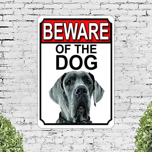 Cuidado com metal de lata engraçada Cuidado com o sinal de metal de alumínio cachorro grande dinamarquês signo