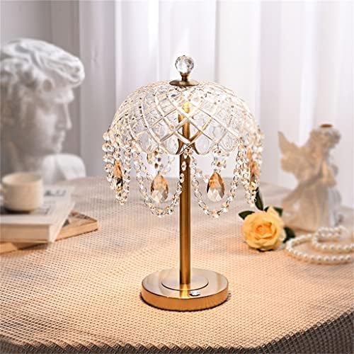 Lâmpada de mesa de cristal Nhuni, lâmpada de cabeceira, quarto tocável recarregável, lâmpada de mesa da sala de estar