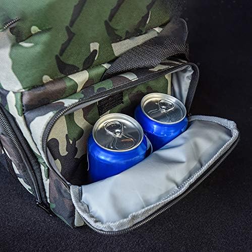 FH GRUPO E -Z Travel ™ forrado camuflando bolsa de almoço de almoço - lancheira reutilizável