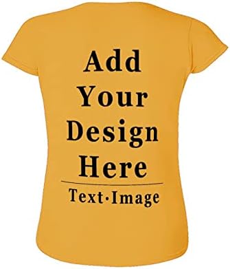 Camisas personalizadas de dupla face para mulheres adicionam seu logotipo de texto de foto personalizado moda colorida clássica fit algodão camisetas