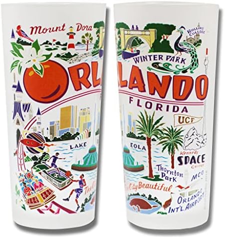 Catstudio Orlando Drinking Glass | Obra de arte inspirada na geografia impressa em uma xícara de gelo