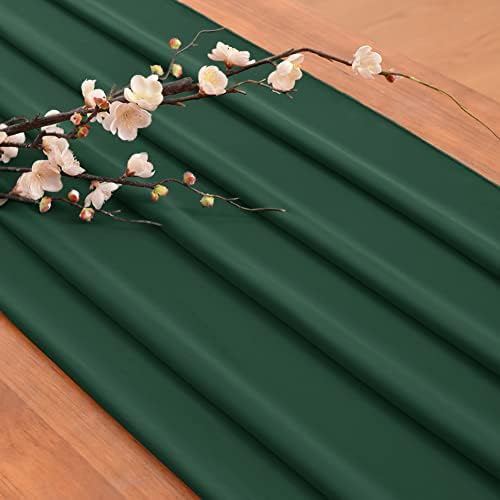 Linxtar 14 pés de mesa de chiffon corredor esmerald decoração de primavera verde 29x170 polegadas sobreposição de