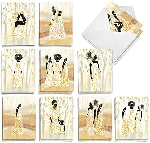 A Melhor Companhia de Cartas - 20 All Ocalt Ocalt Blank Greeting Cards - Monocolor Photos - Global Women AM8852OCB -B2X10