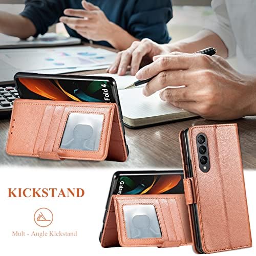 Vihibii para Galaxy Z Fold 4 5g Caixa de carteira com São de caneta S Pen & Card Titular, Z Fold 4 Caso