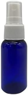 Fazendas naturais 1 oz Blue Boston BPA Garrafas grátis - 6 pacote de contêineres de reabastecimento vazio - Produtos de limpeza de óleos essenciais - Aromaterapia | Pulverizadores de névoa branca fina - feitos nos EUA