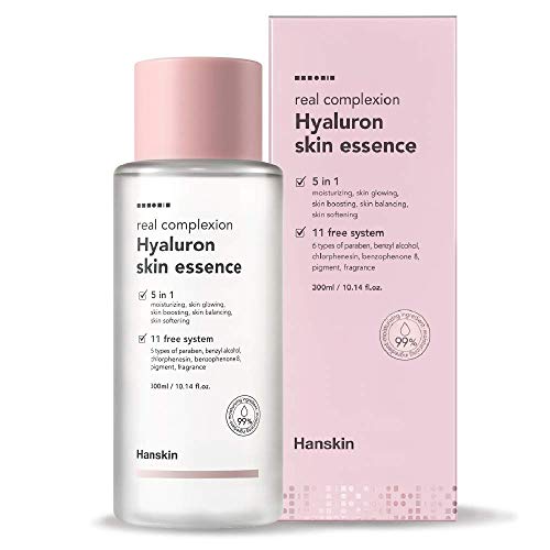Hanskin Tez real Essência da pele hialurônica - ácido hialurônico, hidratante, brilhante, macio e livre de fragrâncias