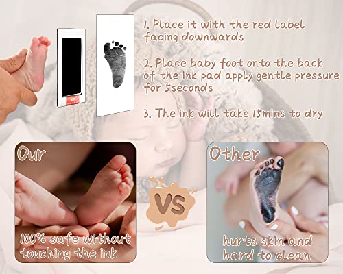 Va1Kene Baby Photo Frame e DIY Kit de mão e pegada para meninos e meninas recém -nascidos, bebê sonorro -picture moldure presentes para nova mãe, presente de chá de bebê, conjunto de presentes de bebê, lembrança de bebê