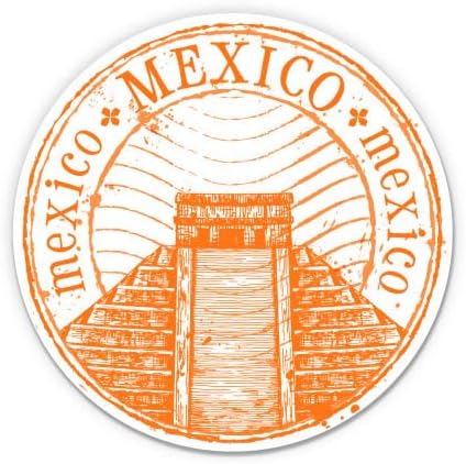 GT Graphics Mexico Travel Stamp Chichen Itza - Adesivo de vinil de 3 - Para laptop de carro I -pad capacete de capacete - decalque impermeável
