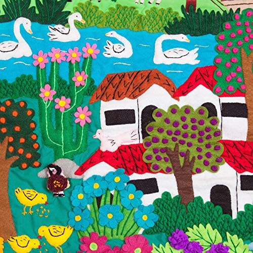 Novica Applique Cotton Wall Mural, Multicolor, Flowers in the Valley '