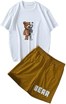 Gorglitter masculino masculino de camiseta gráfica e shorts pnetaar roupas de tracksuit de verão de praia