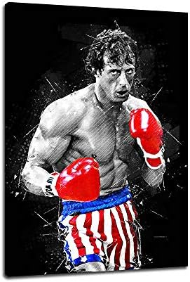 BJOFWA Rocky Balboa Boxing Poster Print on Canvas Wall Art Picture Print para bares Restaurantes