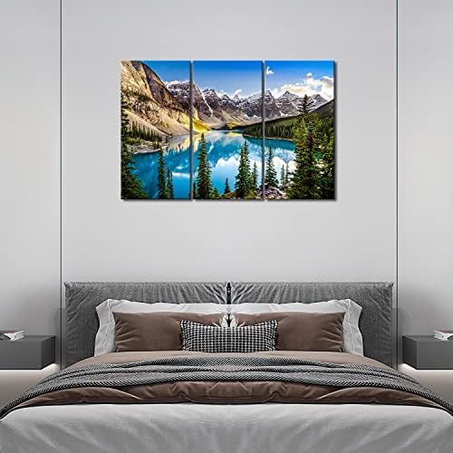 Arte da parede do Colorado 3 peças Snow Mountain e Lake National Park Landscape