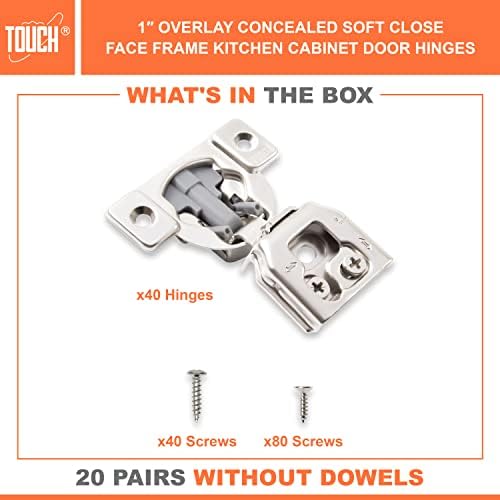 Touch Armário de dobradiças Face Faca Porta de armário de dobra suave Fechar as dobradiças de 1 polegada de