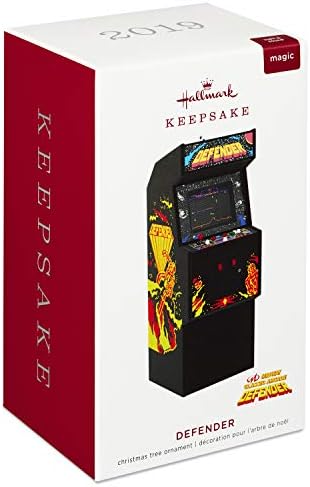 Hallmark Keepsake Ornamento de Natal de 2019 Ano Dated Defender Arcade Game com Light and Sound,