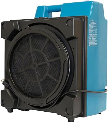 Xpower X-3380 Pro Clean Eco Washable Filtle Sistema de purificador de filtração de 4 estágios, máquina de ar negativa, limpador de airbourne, lavador para uso doméstico e comercial, azul