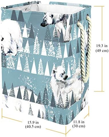 Urso branco Indomer 300d Oxford PVC Roupas à prova d'água cesto de lavanderia grande para cobertores