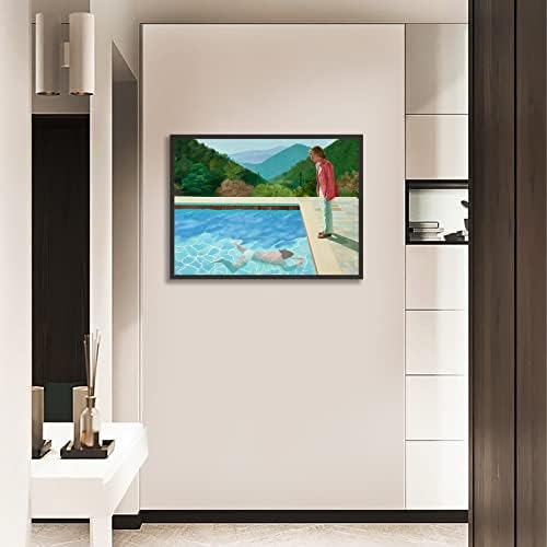 123 Life David Hockney Poster Pool com duas figuras de lona pinturas impressões de parede piscina de arte da parede Imagem para decoração de casa sem moldura - 30x40cm/12x16in
