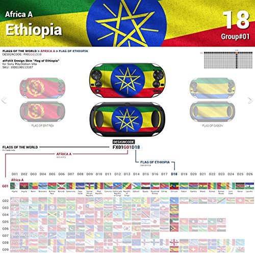 Sony PlayStation Vita Design Skin Bandeira da Etiópia adesivo de decalque para PlayStation Vita