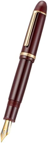Jinhao X159 Vinho Red acrílico Pen # 8 Golagem de ouro fino para escrita e caligrafia com conversor de tinta de refil