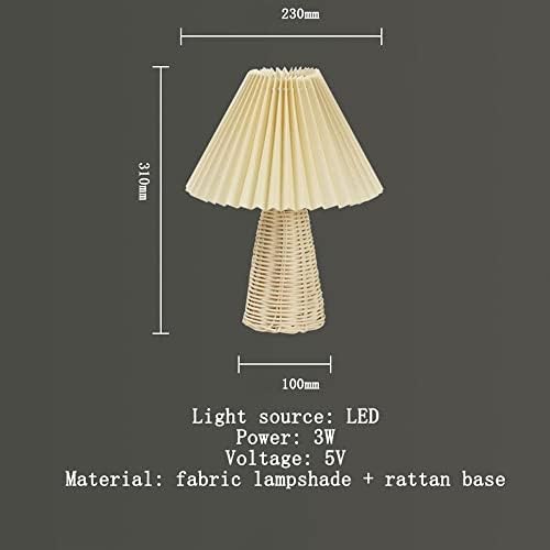 Luminária de mesa Yclznb, lâmpada de mesa de tecido, LED, 3W, simplicidade de estilo japonês, desgastada à