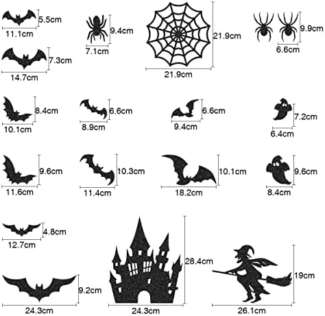 28PCS Halloween Bat Witch Paper Fan Flower Party Decorações do Kit, House Spider Web Witch Housted House para Halloween Birthday Party Home Decor Supplies Aderes.