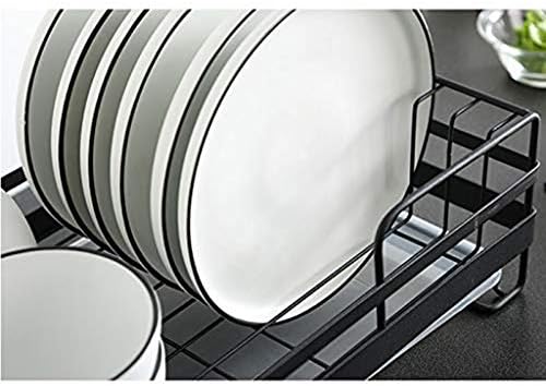 Jahh Patch Rack - rack de secagem de pratos de alumínio com tábua de drenagem, suporte de prato com prateleira
