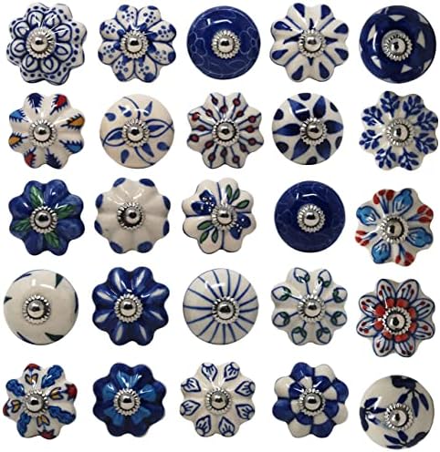Ajuny Cerâmica botão azul colorido para armários de cozinha armários de banheiro gavetas de cômoda