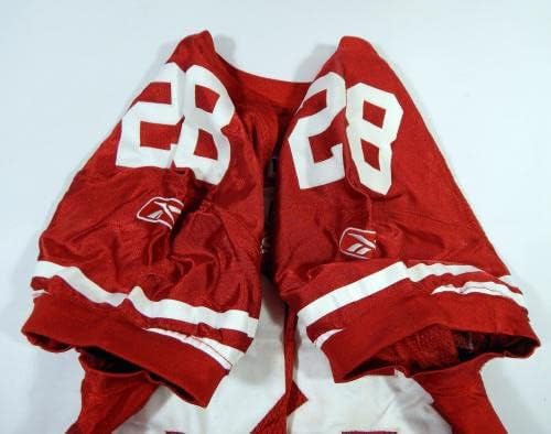 2011 San Francisco 49ers Johnson #28 Jogo emitido Red Jersey 44 DP42667 - Jerseys não assinados da NFL usada