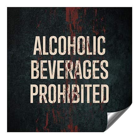 CGSIGNLAB | Bebidas alcoólicas proibidas-Gestas envelhecidas Decalque de parede de alumínio auto-adesivo de serviço pesado Decalque de parede | 36 x36