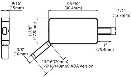 Inox BD1023-32D Lock de privacidade de montagem de montagem de superfície, aço inoxidável acetinado