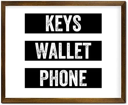Placa emoldurada para as chaves da casa Phone Telefone Arte da parede de madeira Bíblia Verso