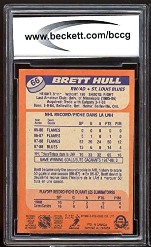 1988-89 O-PEE-Chee 66 Brett Hull Rookie Card BGS BCCG 10 Mint+