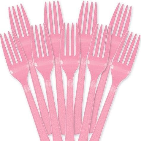 AMScan 8017.109 Premium New Pink Plastic Forks, 50ct