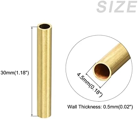 Metallixity Brass Tube 20pcs, tubulação artesanal - para decoração doméstica, artesanato de bricolage