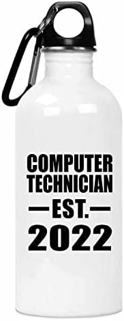 Projeta o técnico de computador estabelecido est. 2022, garrafa de água de 20 onças de aço inoxidável copo isolado,