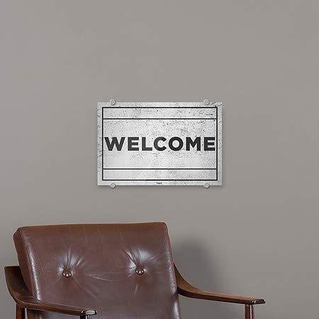 CGSignLab | Sinal acrílico premium Welcome -Basic Grey | 18 x12