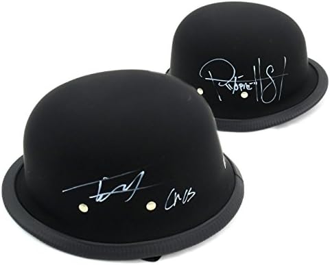 Tommy Flanagan e Ryan Hurst autografou/assinado Daytona Black Black Authentic Biker Capacete com