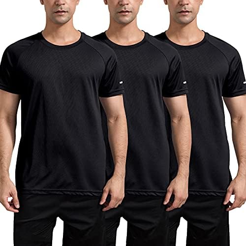 Boyzn 1 ou 3 pacote de treino masculino camisetas, camisetas com umidade seca de umidade, camisetas de manga curta atlética de ginástica esportiva