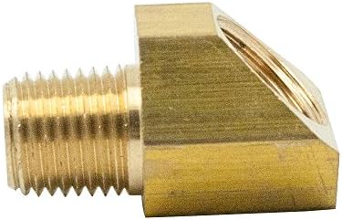Legines Brass Inverted Flare Afficting, Linha de freio de 45 graus de cotovelo masculino, Macho de 3/8 de tubo od x 1/4, pacote de 2