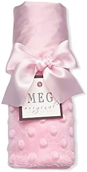 Meg Original Baby Girl Security Clanta, cetim rosa e ponto MINKY com loop