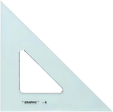 Alvin - 8 polegadas transparentes do Triângulo Acadêmico Triângulo 45/90 graus, ferramenta multiuso para