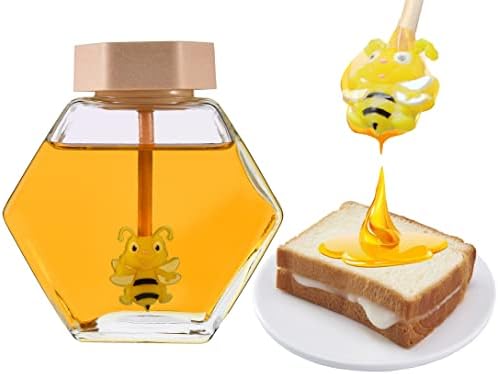 Jarra de mel Conjunto com Dipper Air Tight Sticks - recipientes de mel para favores de festas, cozinha doméstica