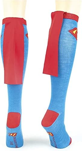 Bioworld Superman Blue Adult Knee High Cape Sock, um tamanho