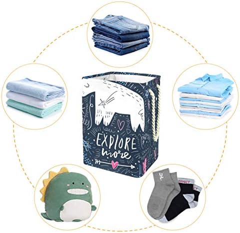 Indicultor fofo urso polar urso grande cesto de roupa de roupa prejudicável a água cesto de roupas de roupas para roupas para o organizador de brinquedos, decoração para quarto, banheiro, lavanderia