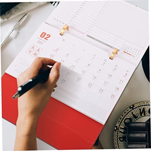 Nuobesty 2pcs 2023 calendários de flipping simples tempo de cronograma mensal calendário do calendário