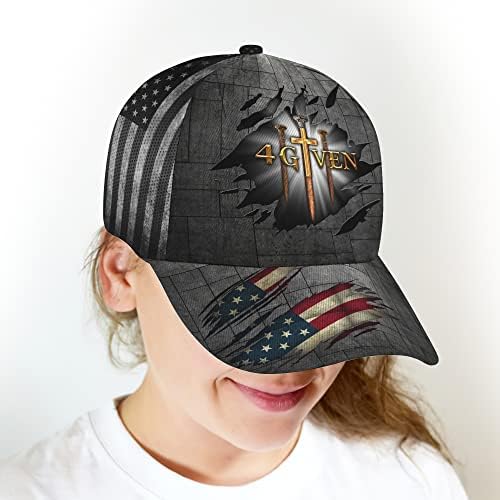 Impressão 3D Deus perdoado Snapback Baseball Cap Vintage Us Flag Hat para para o Christian Multicolor